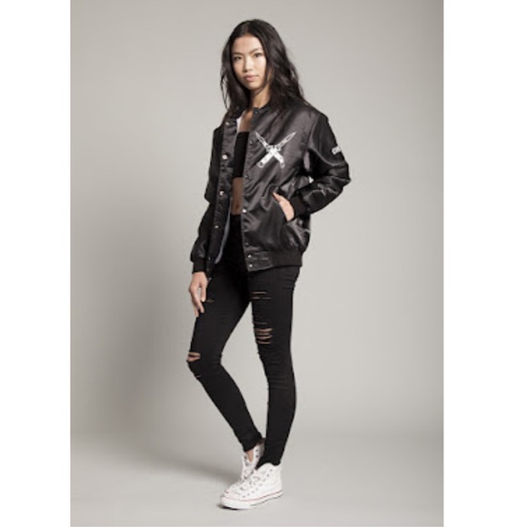 Livin Fast Dying Last chi Flo bomber jacket xl punk gang knife mexican sold out - Picture 5 of 6